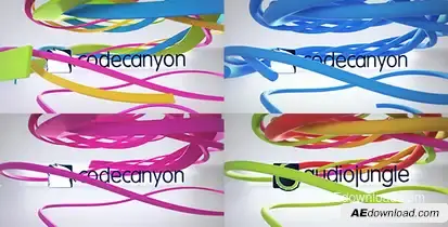 Clean Ribbon Logo Reveal Logo Stings template preview