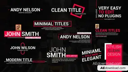 Clean Title Lower Thirds Elements template preview