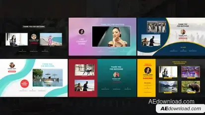 Clean Youtube End Screens Video Displays template preview