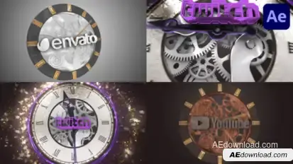Clock Transition Holidays for After Effects Elements template preview