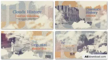 Clouds History Timeline Slideshow Openers template preview