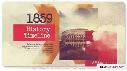 Clouds History Timeline Slideshow Video Displays template preview