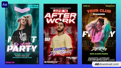 Club Flyer Instagram Reels Openers template preview