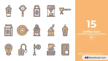 Coffee Icon After Effect Elements template preview