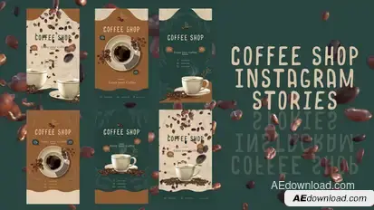 Coffee shop instagram stories Product Promo template preview