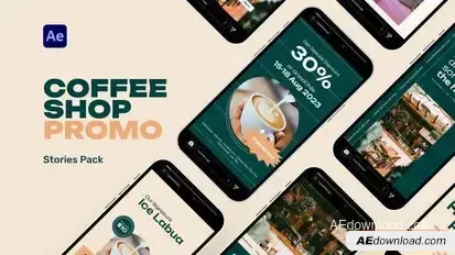 Coffee Shop Promo Stories Pack Product Promo template preview