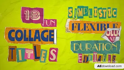 Collage and Paper Titles Titles template preview