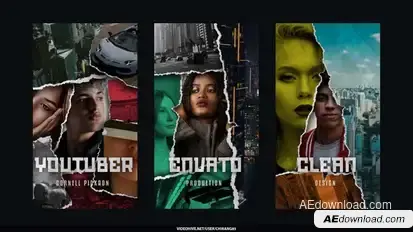 Collage Elements Paper Stories broadcast-packages template preview