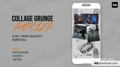 Vertical Grunge Collage Openers template preview