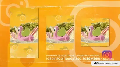 Collage Summer Holidays Travel | Instagram Stories Logo Opener Product Promo template preview