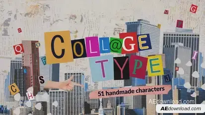 Collage Typeset Elements template preview