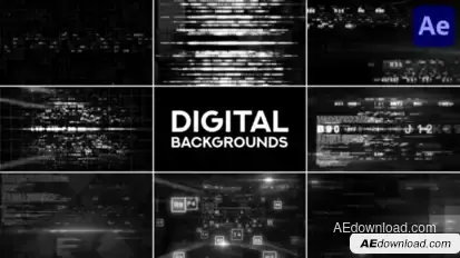 Collection Of Digital Backgrounds for After Effects Elements template preview
