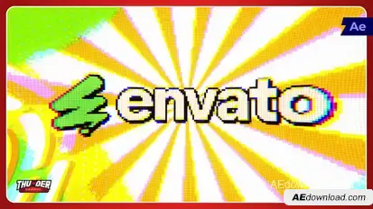 Color Pop Glitch Logo Reveal Logo Stings template preview
