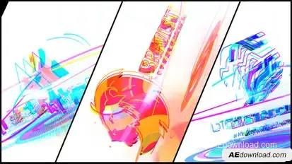 Color Stripes 3D Logo Reveal Logo Stings template preview