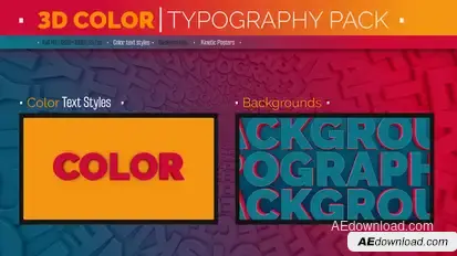 Color Typography | 3D Text Titles template preview
