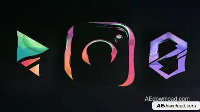 Colored Distortion Logo 2 Logo Stings template preview