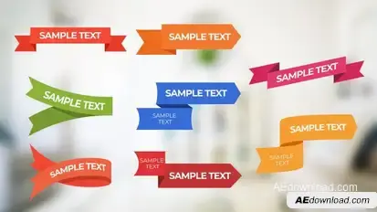 Colored ribbons with text Elements template preview