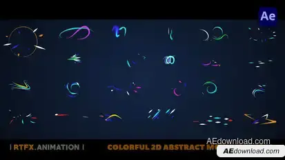 Colorful 2D Abstract Shape Animations [After Effects] Elements template preview