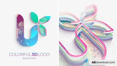 Colorful 3D Logo Reveal Logo Stings template preview