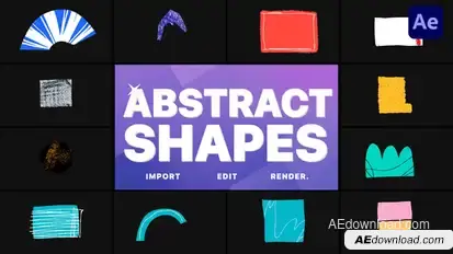Colorful Abstract Shapes Animations | After Effects Elements template preview