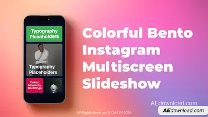 Colorful Bento Instagram Multiscreen Slideshow Openers template preview