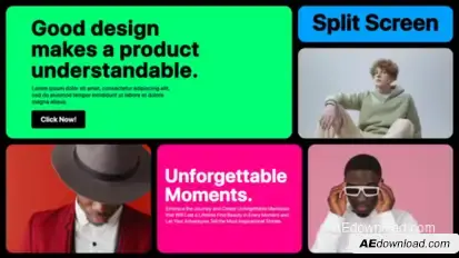 Colorful Bento Multiscreen Slideshow Openers template preview