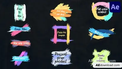 Colorful Brush Strokes Titles for After Effects Titles template preview