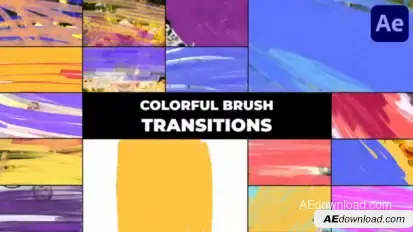 Colorful Brush Transitions | After Effects Elements template preview