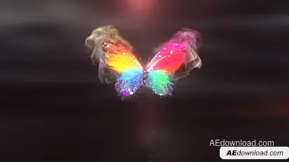 Colorful Butterfly Logo Reveal 4K Logo Stings template preview