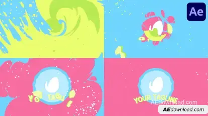Colorful Cartoon Liquid Logo for After Effects Logo Stings template preview