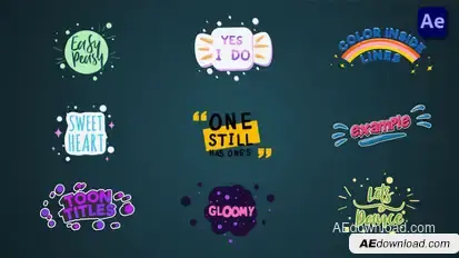 Colorful cartoon titles & lower thirds #2 [After Effects] Titles template preview