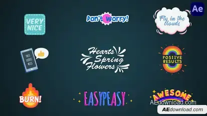 Colorful cartoon titles & lower thirds #3 [After Effects] Titles template preview