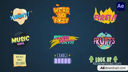 Colorful cartoon titles & lower thirds [After Effects] Titles template preview