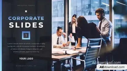 Colorful Corporate Slides Video Displays template preview