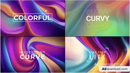 Colorful Curves Titles Titles template preview