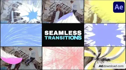 Colorful Dynamic Seamless Transitions | After Effects Elements template preview