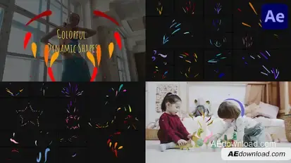 Colorful Dynamic Shapes for After Effects Elements template preview