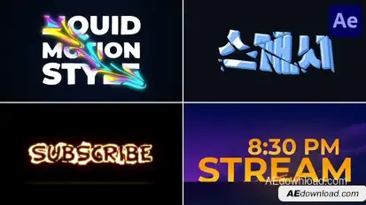 Colorful Dynamic Typography for After Effects Titles template preview