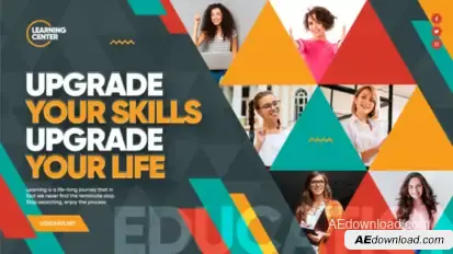 Colorful Education Slideshow Video Displays template preview