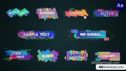 Colorful Glitch Lower Thirds & Titles [After Effects] Elements template preview