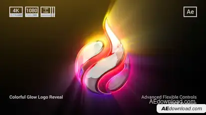 Colorful Glow Logo Reveal Video Displays template preview
