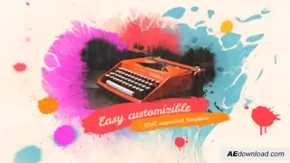 Colorful Ink Slideshow Video Displays template preview