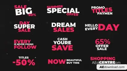 Colorful Kinetic Titles Titles template preview