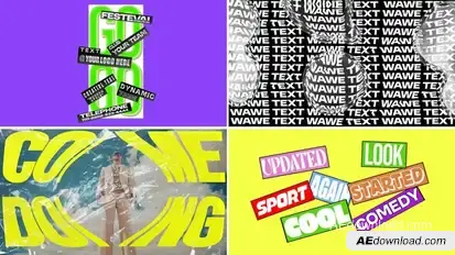 Colorful Kinetic Typography Pack Titles template preview