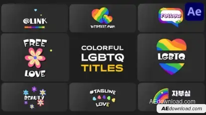 Colorful LGBTQ Titles for After Effects Titles template preview