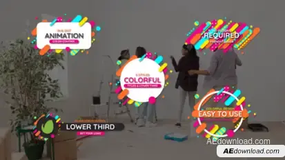 Colorful Line Titles & Lower Third Titles template preview
