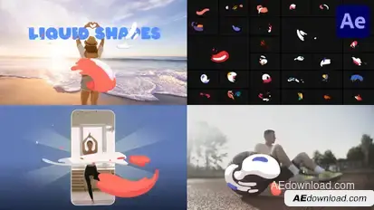 Colorful Liquid Shapes for After Effects Elements template preview