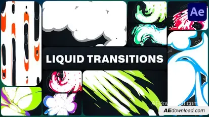 Colorful Liquid Transitions for After Effects Elements template preview