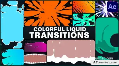 Colorful Liquid Transitions for After Effects Elements template preview