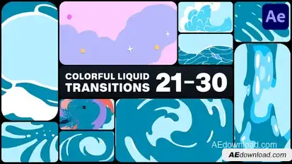 Colorful Liquid Transitions for After Effects Elements template preview